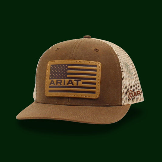 Ariat Brown Patch US Flag Hat