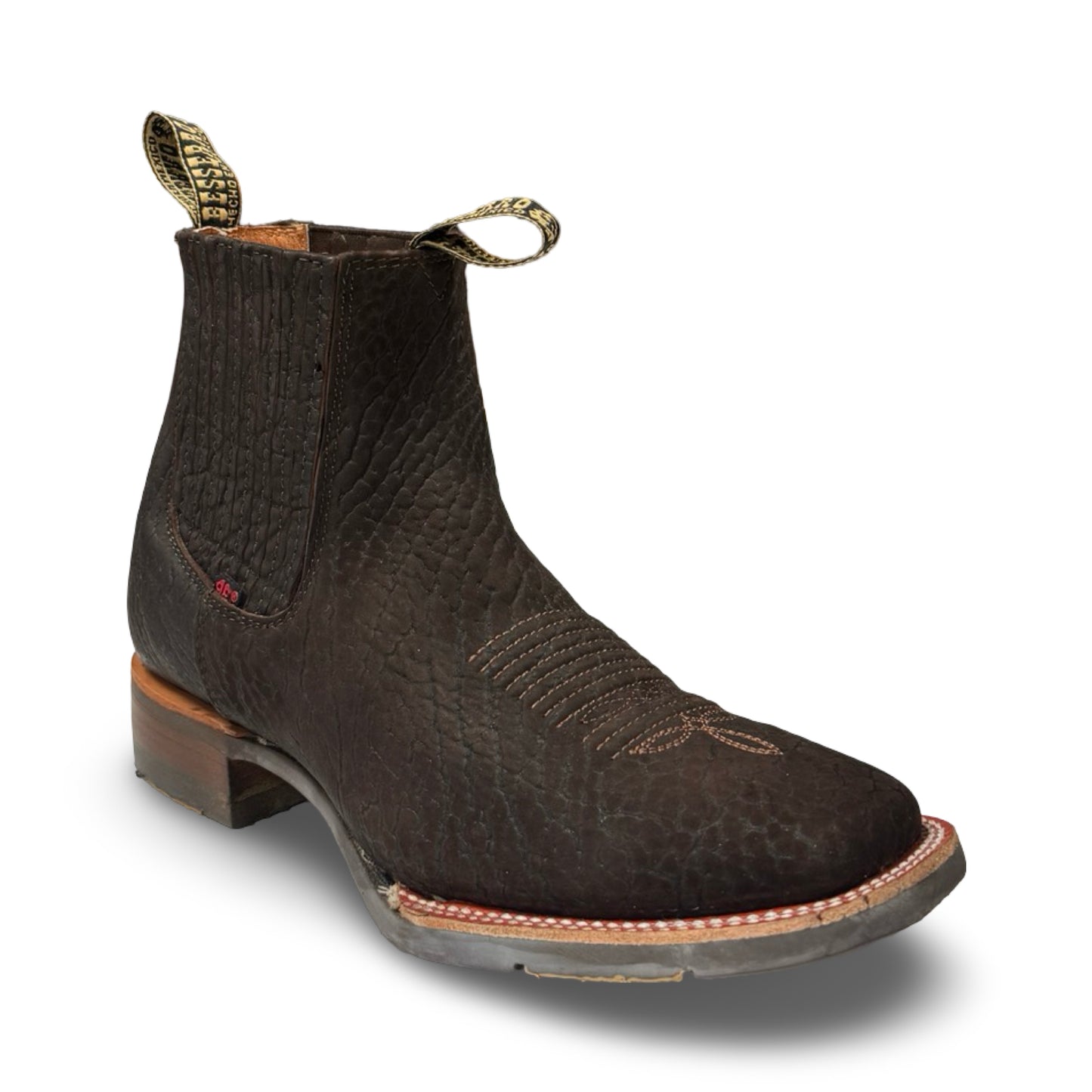 Becerro Botin de Cuello de Toro Cafe (Low-cut Bull Neck Brown Men's Boots)