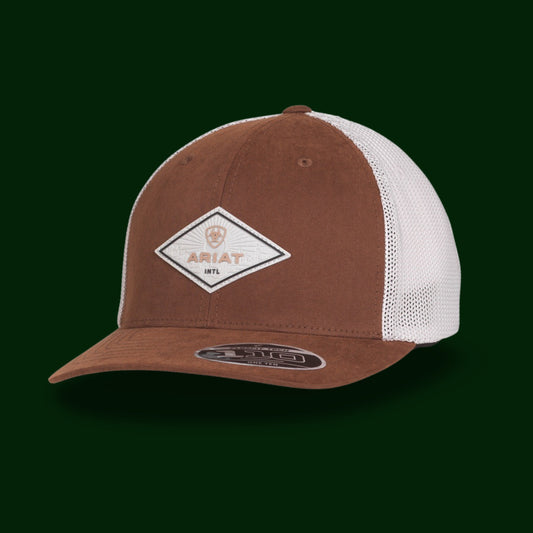 Ariat Brown Beige Patch Hat