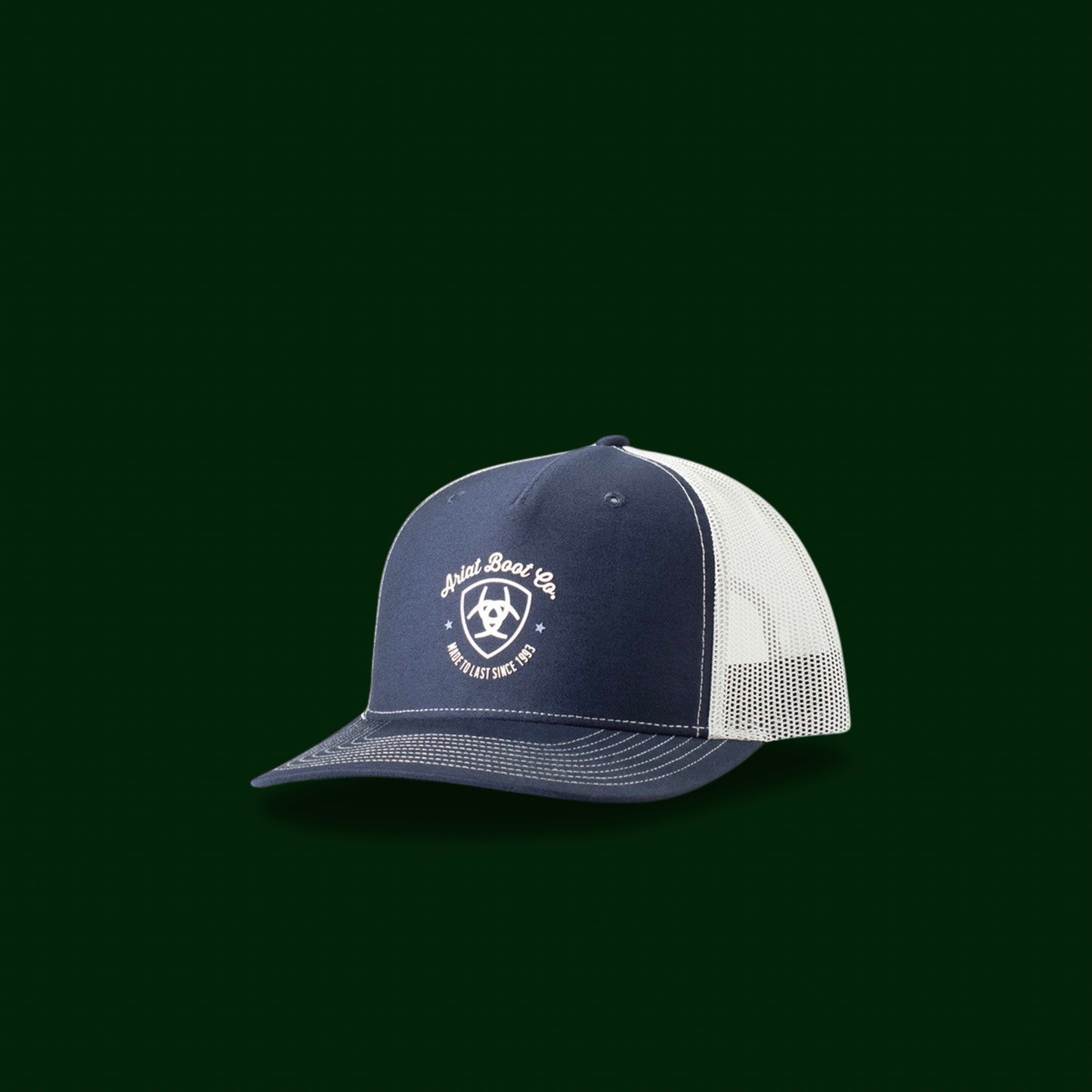 Ariat Navy Logo and Name Hat