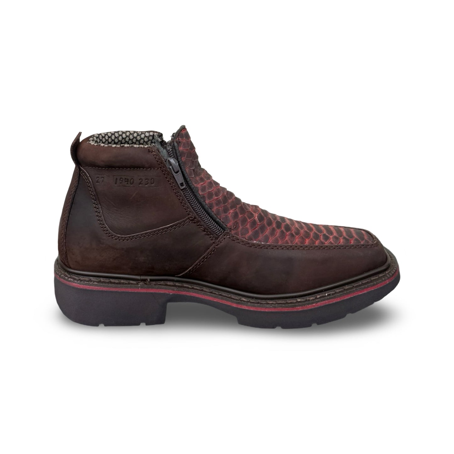 Raptor Black Cherry Python Botin