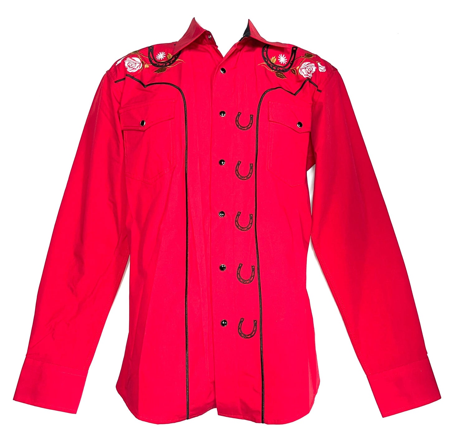 Red/Black Horseshoe Cowboy Shirt